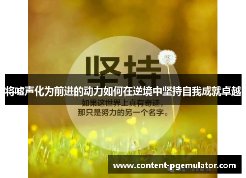 将嘘声化为前进的动力如何在逆境中坚持自我成就卓越