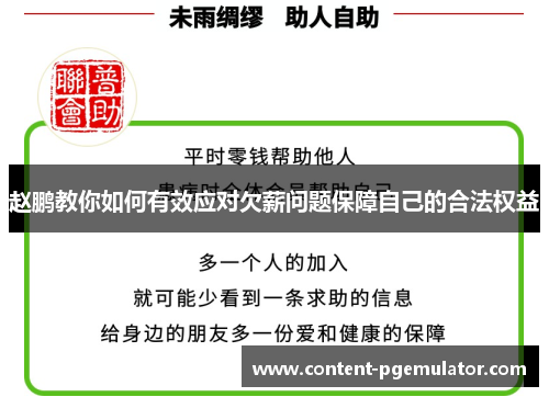 赵鹏教你如何有效应对欠薪问题保障自己的合法权益