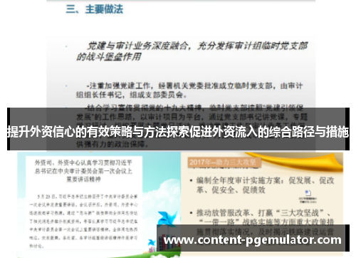 提升外资信心的有效策略与方法探索促进外资流入的综合路径与措施