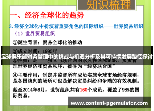 足球俱乐部财务管理中的挑战与机遇分析及其可持续发展路径探讨